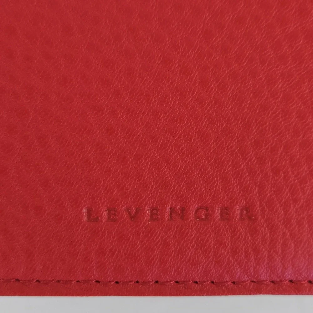 Levenger Pebbled Leather Portfolio Organizer Cover Red Personalized Bonnie 10x8
